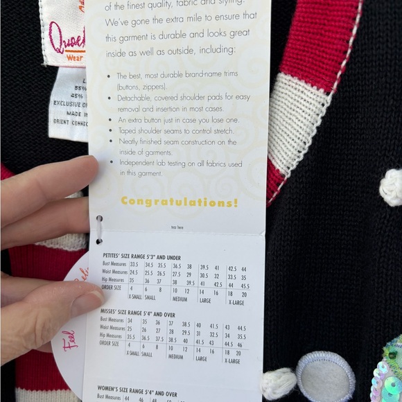 “NEW” Heirloom Quacker Facrory Christmas cardigan (vintage) - Picture 7 of 16